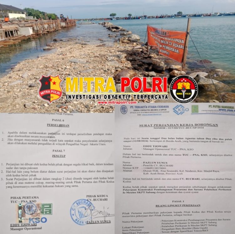 Proyek pembangunan SKPT di Sabang dan surat perjanjian kerja borongan