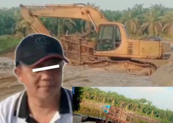 MAFIA TAMBANG ILEGAL: Tambang ilegal milik ICAL ini beroperasi di Dusun 4, Kampung Petas, Desa Teratak Buluh, Kecamatan Siak Hulu, Kabupaten Kampar. (Foto. Dok/Mitrapolri.com)