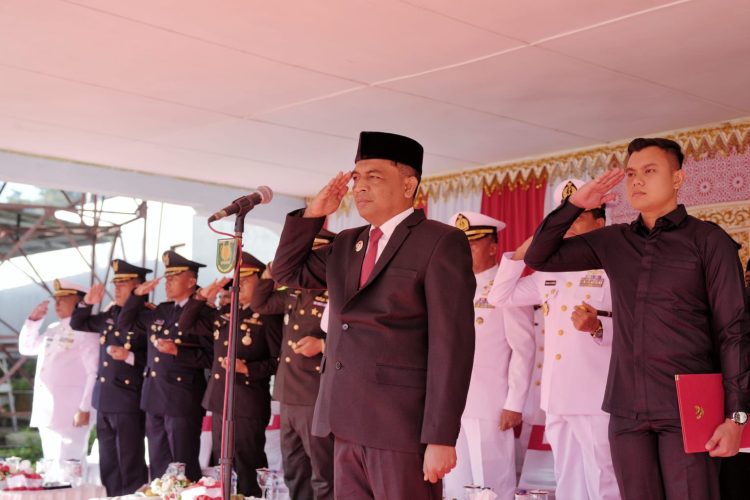 Upacara peringatan Hari Lahir Pancasila dilaksanakan di Lapangan Playground Kota Sabang, dan dipimpin Pj Wali Kota Sabang Andri Nourman sebagai inspektur upacara, pada Senin (2/6/25).