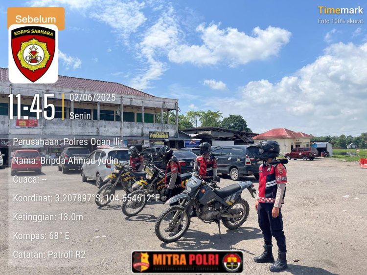 Satuan Samapta Polres Ogan Ilir kembali melaksanakan kegiatan Patroli Perintis Presisi pada hari Senin, 2 Juni 2025, sejak pukul 08.00 WIB hingga selesai.