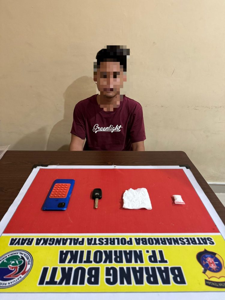 Seorang pria berinisial BS (25) diamankan pada Minggu, 22 Juni 2025 sekitar pukul 18.20 WIB, di Jalan G. Obos XIX B Gang II Ujung, Kelurahan Menteng, Kecamatan Jekan Raya.