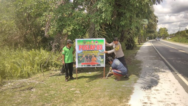 Polsek Bukit Batu menyambangi warga di Kelurahan Marang untuk mengedukasi mereka mengenai bahaya Karhutla dan langkah-langkah pencegahannya.