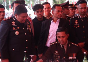 Polresta Palangka Raya turut serta dalam apel gabungan yang digelar di halaman Kantor Gubernur Kalimantan Tengah, Senin pagi (1/7/2025).