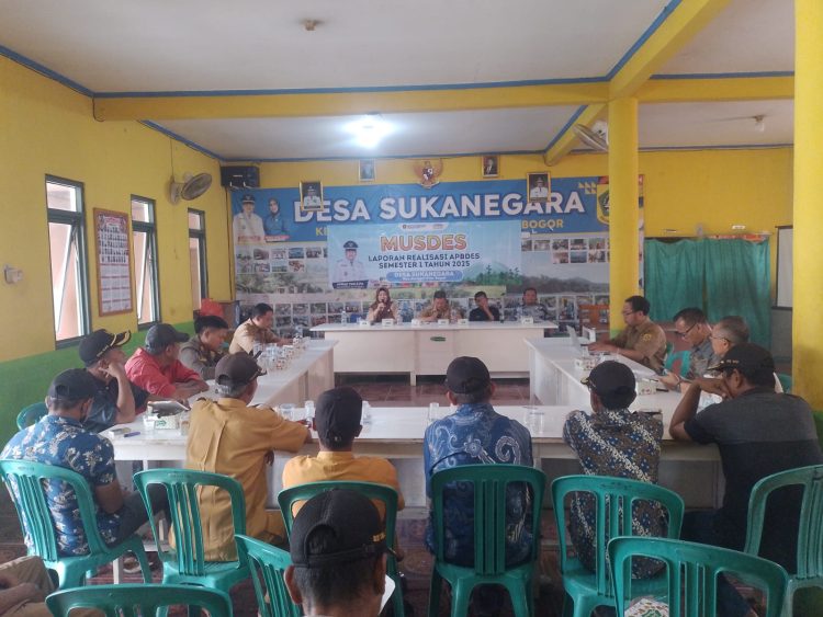 MUSDES  Laporan Realisasi APBDES Semester 1 Tahun 2025  Desa Sukanegara Kecamatan Jonggol Kabupaten Bogor. (Foto. Dok: RH/Mitrapolri.com/14/07/2025)