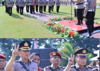 Kepolisian Resor Labuhanbatu menggelar upacara serah terima jabatan (sertijab) sejumlah pejabat utama dan Kapolsek Marbau, yang berlangsung khidmat di Lapangan Apel Mapolres Labuhanbatu, Jalan MH Thamrin, Rantauprapat, pada Sabtu (19/07/2025).