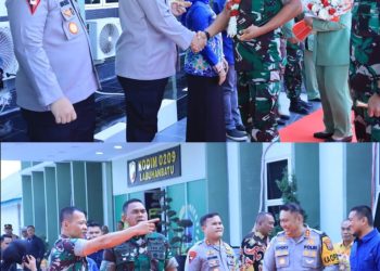 Kapolres Labuhanbatu, AKBP Choky Sentosa Meliala, S.I.K., S.H., M.H., menghadiri kegiatan kunjungan kerja Danrem 022/PT Kolonel Inf. Agus Supriyono, S.E., M.Han., ke Makodim 0209/LB, pada Kamis, (24/07/2025), yang berlangsung di Jalan W.R. Supratman, Rantauprapat, Kabupaten Labuhanbatu.