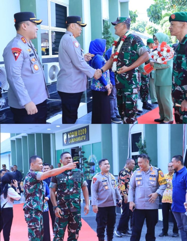 Kapolres Labuhanbatu, AKBP Choky Sentosa Meliala, S.I.K., S.H., M.H., menghadiri kegiatan kunjungan kerja Danrem 022/PT Kolonel Inf. Agus Supriyono, S.E., M.Han., ke Makodim 0209/LB, pada Kamis, (24/07/2025), yang berlangsung di Jalan W.R. Supratman, Rantauprapat, Kabupaten Labuhanbatu.
