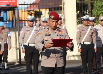 Polresta Palangka Raya menggelar apel pagi yang dilaksanakan di halaman Mapolresta Jalan Tjilik Riwut Km 3,5.