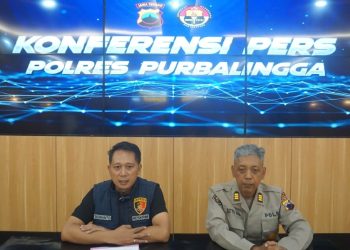 Kasat Reskrim Polres Purbalingga AKP Siswanto saat memberikan keterangan, Sabtu (12/7/2025) siang didampingi kasi humas