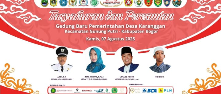 Tasyukuran Dan Peresmian Gedung Baru Pemerintahan Desa Karanggan Kecamatan Gunung Putri Kabupaten Bogor. (Foto. Dok: RH/Mitrapolri.com)