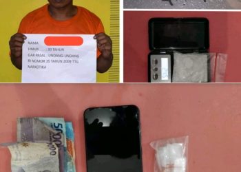 Petugas berhasil mengamankan tersangka berinisial BS alias Bobi (30), warga Desa Aek Goti, Kecamatan Silangkitang. Dari tangan tersangka, polisi mengamankan barang bukti berupa satu paket plastik klip transparan berisi sabu seberat 2,45 gram brutto, satu unit sepeda motor Supra X 125 tanpa plat nomor, satu bungkus plastik klip kosong, satu unit ponsel Samsung hitam, dan uang tunai Rp120.000 yang diduga hasil penjualan sabu.
