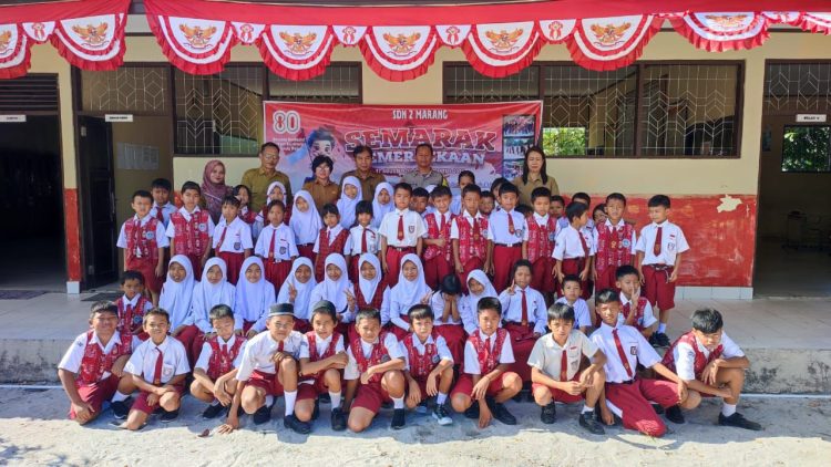 Polsek Bukit Batu Polresta Palangka Raya menggelar kegiatan sosialisasi tentang dampak bullying di SDN 2 Marang, Kecamatan Bukit Batu, Senin (11/8/2025).
