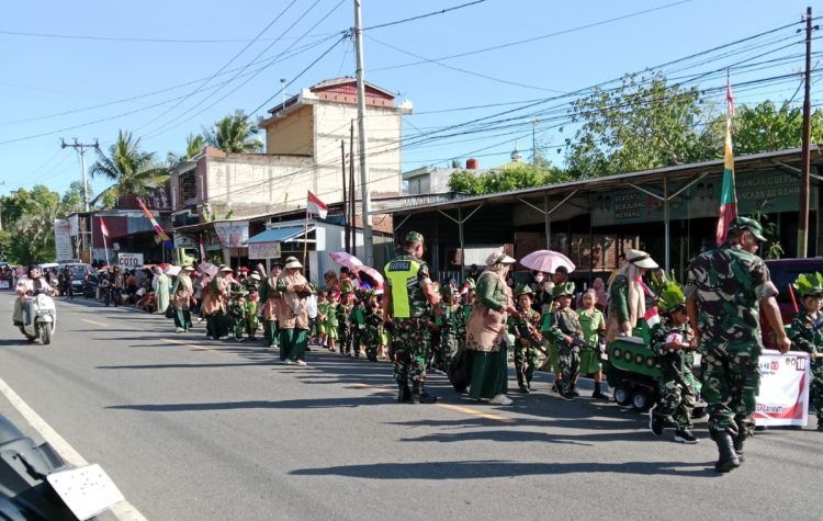 Karnaval tingkat Taman Kanak-kanak (TK) se-Kecamatan Maniangpajo, Kabupaten Wajo, selasa (19/8/2025).