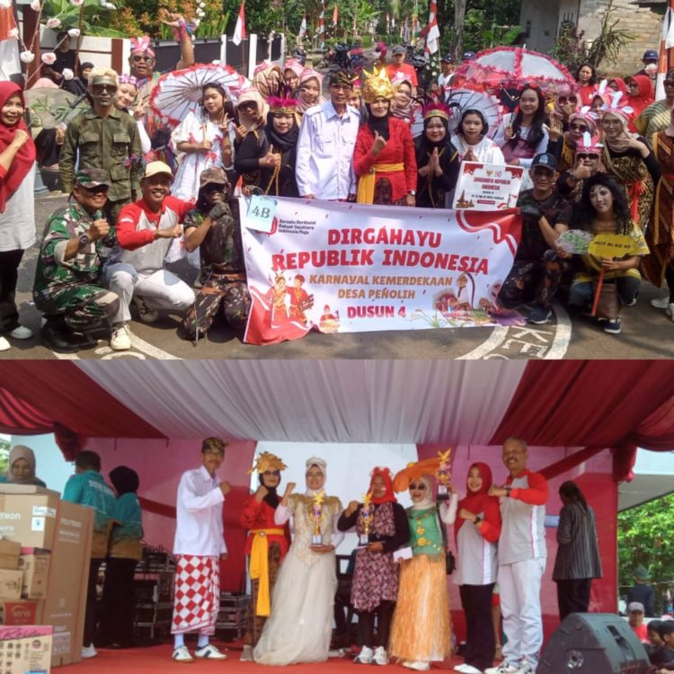 Suasana meriah tampak di Desa Penolih, Kecamatan Kaligondang, pada Minggu (24/8/2025). Ratusan warga mengikuti karnaval desa dalam rangka memperingati Hari Ulang Tahun (HUT) ke-80 Republik Indonesia.