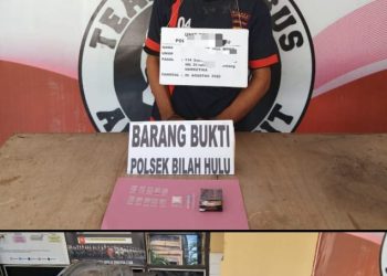 Seorang pria berinisial S alias Moko (42), yang diketahui bekerja sebagai karyawan BUMN, diamankan polisi saat berada di kawasan perkebunan di Kecamatan Bilah Hulu, Kabupaten Labuhanbatu, Selasa (26/08/2025) sekira pukul 11.45 WIB.