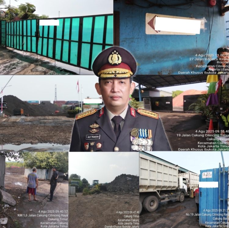 Beberapa lokasi Stockpile batu bara yang diduga sebagai tempat penerima dan penyimpanan batu bara ilegal, diantaranya PT. TBE, PT. NSE, PT. BBA, PT. TTI, PT. MBS, PT. DGI, PT. JC yang berada di kecamatan Cilincing - Jakarta Utara, Kecamatan Cakung - Jakarta Timur. (Foto. Dok/Mitrapolri.com)