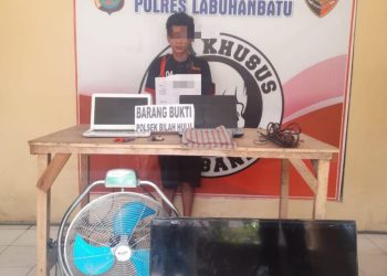 Unit Reskrim Polsek Bilah Hulu Polres Labuhanbatu berhasil mengamankan seorang pria warga dusun Lingga tiga, Kecamatan Bilah hulu, Kabupaten Labuhanbatu berinisial AI alias Godek (28) pelaku pencurian di Yayasan Pendidikan Raudatul Ulum, Desa Perbaungan, Kecamatan Bilah Hulu, Kabupaten Labuhanbatu.