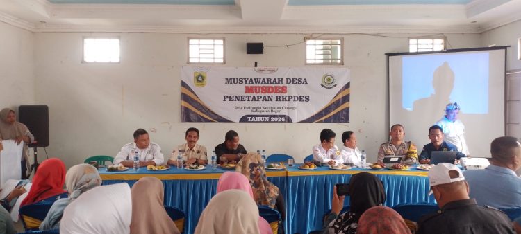 Musyawarah  Desa ( MUSDES ),Penetapan RKPDES Desa Pasirangin Kecamatan Cileungsi Kabupaten Bogor Tahun 2026. (Foto. Dok: RH/Mitrapolri.com)