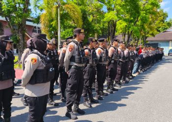 Apel dipimpin langsung oleh Kabagops Polresta Palangka Raya Kompol Permadi di Kantor Gubernur Kalimantan Tengah, Jalan G. Obos, Kota Palangka Raya, pada Kamis (26/9/2025).