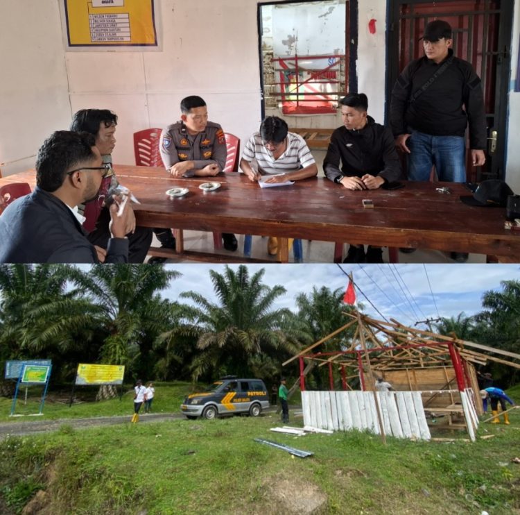 Kebun Bah Birung Ulu PTPN IV Regional II melakukan penertiban terhadap bangunan liar yang berdiri di areal Afdeling III, Kabupaten Simalungun, Sumatera Utara, Senin (15/9/2025).