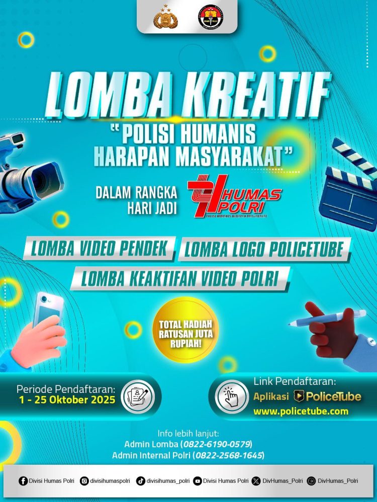 Divisi Humas Polri menggelar Lomba Kreatif bertema 'Polisi Humanis Harapan Masyarakat'.
