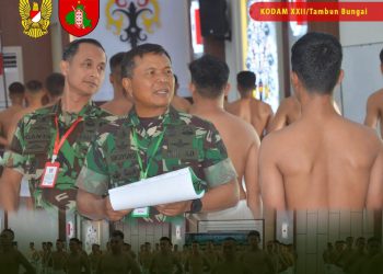 Bertempat di Aula Balai Berkah Makodam XXII/Tambun Bungai, Jalan Imam Bonjol No. 5 Kota Palangka Raya, dilaksanakan kegiatan Sidang Pemilihan Calon Bintara PK Gelombang II Tahun Anggaran 2025 Panitia Daerah (Panda) Palangka Raya Kodam XXII/Tambun Bungai, Sidang dipimpin oleh Kasdam XXII/Tambun Bungai Brigjen TNI Sugiyono, Rabu (15/10/2025).