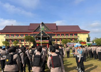 Polresta Palangka Raya melaksanakan apel kesiapan di Lapangan Barigas, Jalan Tjilik Riwut Km. 1, Rabu (15/10/2025).