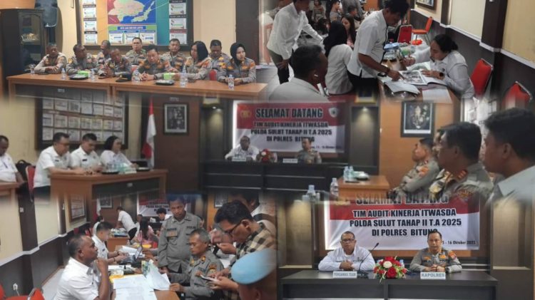 Tim audit yang dipimpin langsung oleh Kombes Pol. Nanang Heru Purwoko, S.I.K., turun ke Polres Bitung dalam rangka Audit Kinerja Tahap II Tahun Anggaran 2025, Rabu (15/10/2025).