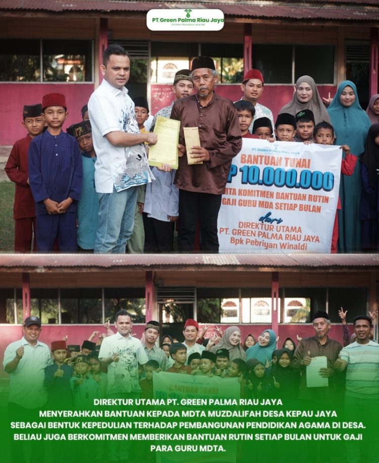 Penyaluran bantuan itu secara resmi dituangkan dalam Memorandum of Understanding (MoU) Nomor 005/MOU/PKS/IV/2025, yang ditandatangani pada Jumat, 10 Oktober 2025 di Desa Kepau Jaya.