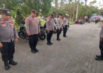 Polresta Palangka Raya melaksanakan apel kesiapan pengamanan, Minggu (19/10/2025) pagi.