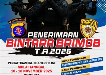 Kepolisian Daerah Kalimantan Tengah (Polda Kalteng) kembali membuka perekrutan personel Polri terpadu untuk calon Bintara Brimob Polri Tahun Anggaran 2026.
