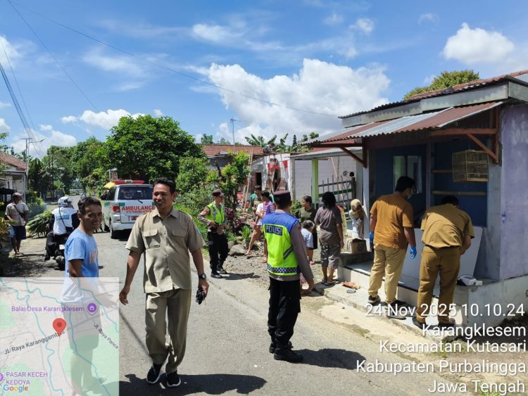 Kapolsek Kutasari Iptu Heru Riyanto, S.H. langsung menuju lokasi setelah menerima laporan melalui telepon dari Media Mitrapolri.com. Setibanya di TKP, Kapolsek memastikan kondisi korban dan segera menghubungi tim medis dari Puskesmas Kutasari. Tim medis yang dipimpin dr. Ludfi kemudian meluncur ke lokasi untuk memberikan penanganan.