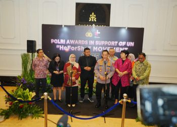 acara Penganugerahan Polri Award In Support For UN Women 'HeForShe' Movement 2025 di Grand Ballroom The Tribrata, Jakarta Selatan, Kamis, 27 November 2025.