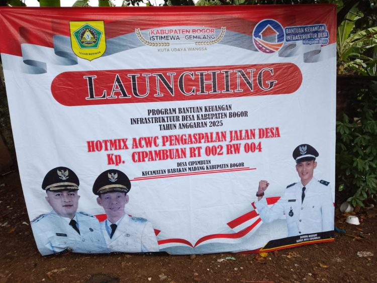 Launching Hotmix ACWC Pengaspalan Jalan Desa Kp.Cipambuan RT 002 RW 004 Desa Cipambuan Kecamatan Babakan Madang. RH.Mitrapolri.Com