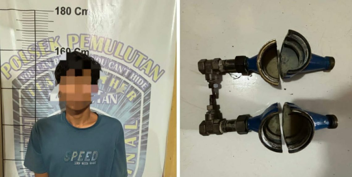 Pelaku diketahui berinisial A (21), warga Desa Simpang Pelabuhan Dalam, Kecamatan Pemulutan, Kabupaten Ogan Ilir. Ia diduga mencuri water meter PDAM yang terpasang di rumah-rumah warga sehingga menyebabkan kerugian dan terganggunya pelayanan air bersih.