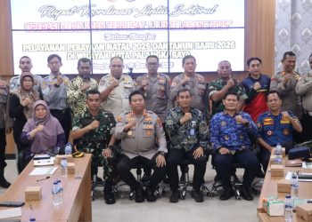 Polresta Palangka Raya menggelar rapat koordinasi lintas sektoral yang dipimpin langsung oleh Kapolresta Palangka Raya, di Mapolresta Palangka Raya, Jumat (19/12/2025).