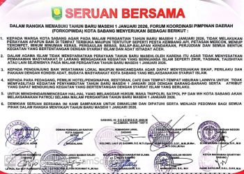 Forum Komunikasi Pimpinan Daerah (Forkopimda) Kota Sabang mengeluarkan seruan bersama guna menjaga ketertiban, keamanan, dan nilai-nilai syariat Islam di tengah masyarakat.