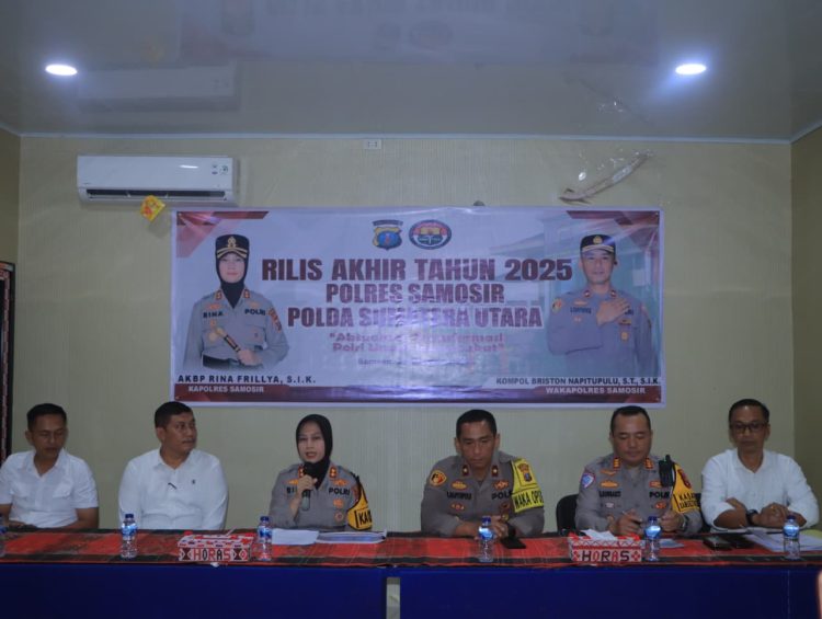 Kegiatan tersebut dipimpin langsung oleh Kapolres Samosir AKBP Rina Frillya, S.I.K, serta dihadiri oleh Wakapolres Samosir Kompol Briston A.M. Napitupulu, S.T., S.I.K, Kasat Narkoba AKP Ferry Ariandi, S.H., M.H, Kasat Reskrim AKP Edward Sidauruk, S.E., M.M, Kasat Lantas AKP Natanail Surbakti, S.H., M.H, Ps. Kasat Intelkam IPTU Donal P. Sitanggang, S.H., M.H, serta insan pers.