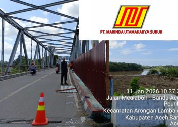 PT. Marinda Utamakarya Subur mulai melakukan aktivitas pembangunan Jembatan Krueng Woyla yang berada di jalan lintas Meulaboh–Banda Aceh
