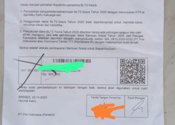 bukti baru berupa kwitansi penerimaan Bansos Kesra senilai Rp900.000 dengan nomor danom 522xx/334xxx008/xxx9, di mana penerima mengaku hingga kini belum menerima pengembalian dana potongan.