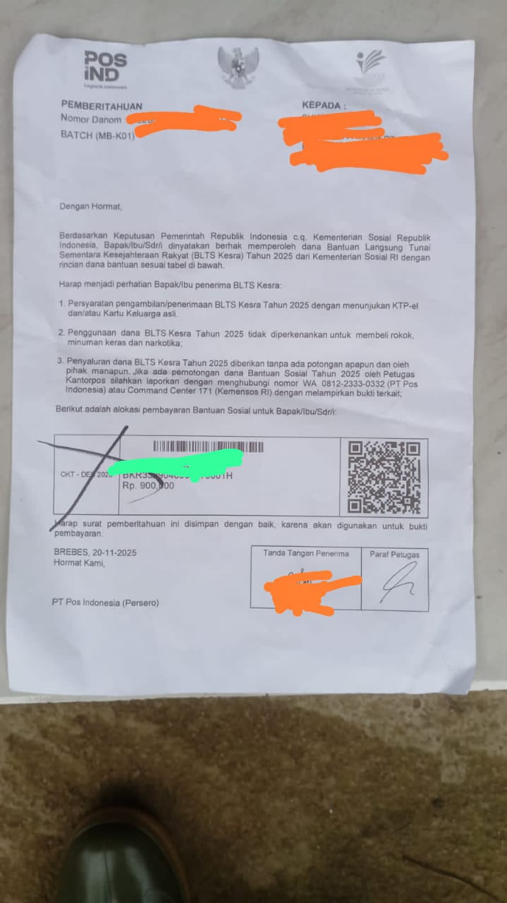 bukti baru berupa kwitansi penerimaan Bansos Kesra senilai Rp900.000 dengan nomor danom 522xx/334xxx008/xxx9, di mana penerima mengaku hingga kini belum menerima pengembalian dana potongan.