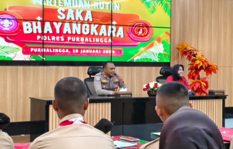 Satuan Pembinaan Masyarakat (Satbinmas) Polres Purbalingga menggelar pertemuan rutin anggota Saka Bhayangkara di Aula Wicaksana Leghawa, Minggu (18/1/2026).