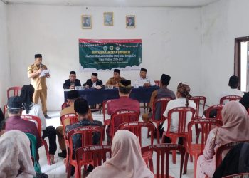 Mudes MUI Sukagalih Masa Khidmat 2026 - 2031 dilaksanakan di Aula Kantor Desa dengan tema Menjaga Kebaikan Meraih Kemashlahatan.