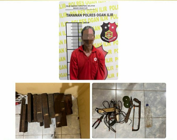 petugas mengamankan seorang laki-laki berinisial N (52) yang diduga melakukan pencurian besi rel kereta api milik PT Kereta Api Indonesia (PT KAI). Pelaku diamankan pada Selasa (27/1/2026) malam di kawasan Jalan Lintas Palembang, Kecamatan Kertapati, Kota Palembang,