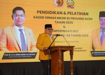 Diklat Kader MKGR secara resmi dibuka oleh Ketua MKGR Provinsi Aceh, Dr. TR. Keumangan, S.H., M.H., yang juga menjabat sebagai Bupati Nagan Raya di Anjungan Pendopo Bupati Nagan Raya, Kompleks Perkantoran Suka Makmue, Jumat (9/1/2025) malam.