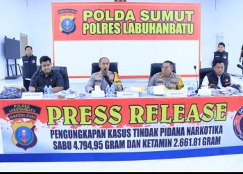 Kegiatan tersebut dipimpin langsung oleh Kapolres Labuhanbatu, AKBP Wahyu Endrajaya, S.I.K., M.Si., di Aula Yan Piter Polres Labuhanbatu, Kamis (12/02/2026).