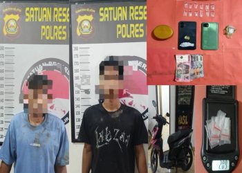 petugas mengamankan dua orang terduga pelaku berinisial A.S. (41) dan N.A. (21) yang diduga kuat terlibat dalam peredaran narkotika jenis sabu.