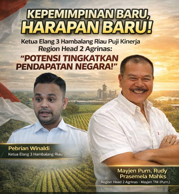 Ketua Elang 3 Hambalang Riau, Pebrian Winaldi, menyampaikan apresiasi tinggi terhadap kepemimpinan baru Region Head 2 yang kini dinakhodai oleh Mayjen Purn. Rudy Prasemela Mahks.