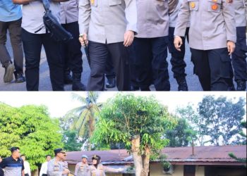 Kapolres Labuhanbatu AKBP Wahyu Endrajaya, S.I.K., M.Si. melaksanakan kunjungan kerja ke Polsek Na IX-X di Kelurahan Kota Batu, Kecamatan Na IX-X, Kabupaten Labuhanbatu Utara, Sabtu (21/02/2026).