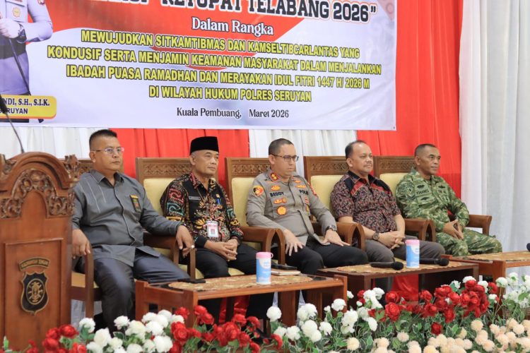 Polres Seruyan menggelar Rapat Koordinasi Lintas Sektoral Operasi Ketupat Telabang 2026, Jumat (6/3/2026) bertempat di Aula Patriatama 95 Polres Seruyan.